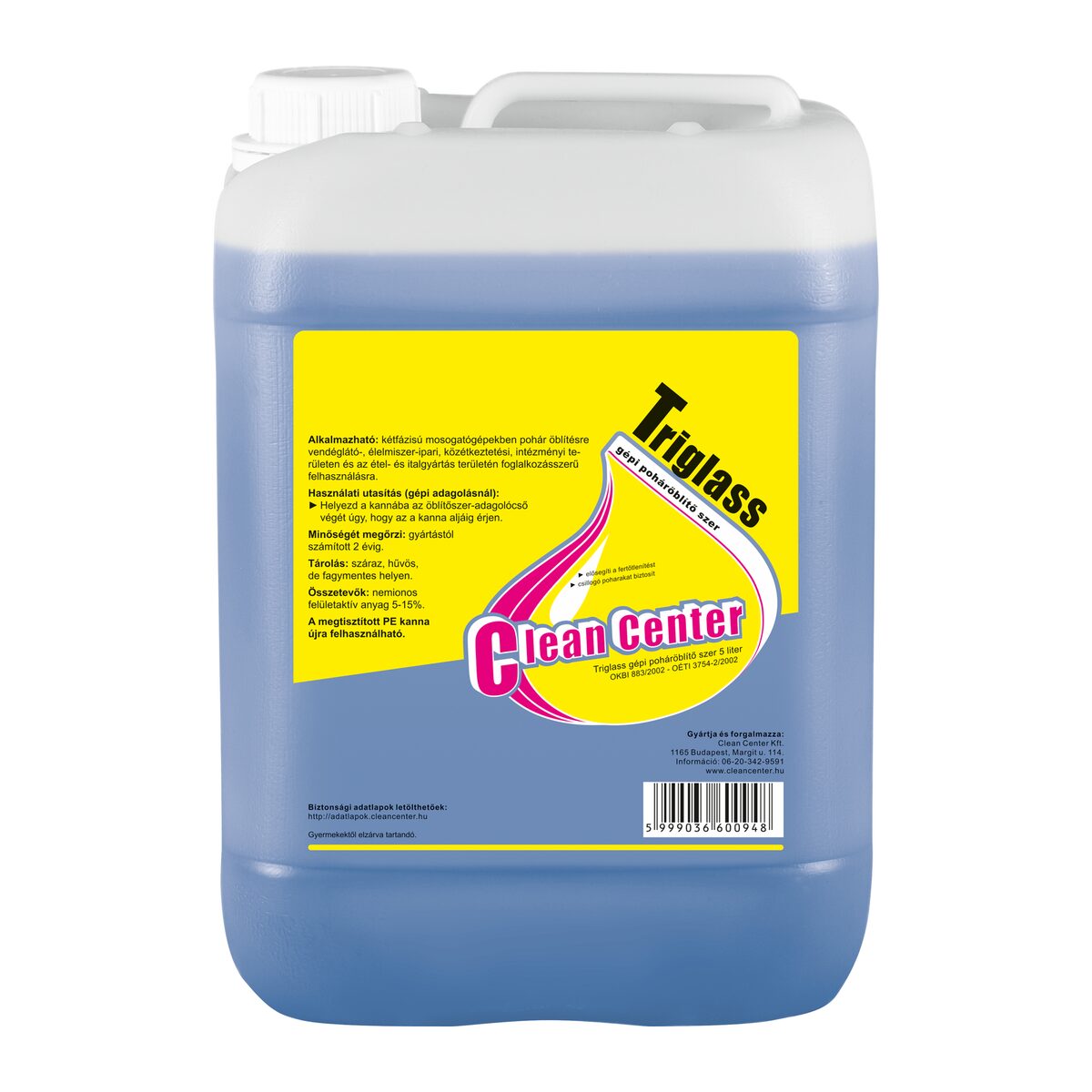 Triglass gépi poháröblítő 5 liter